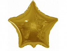 FM 9" звезда Золото МИНИ без рисунка фольгированный шар