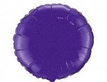 FM 18" круг Фиолетовый без рисунка фольгированный шар