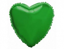FM 32" сердце Зеленое без рисунка фольгированный шар