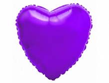FM 18" сердце Фиолетовый без рисунка фольгированный шар